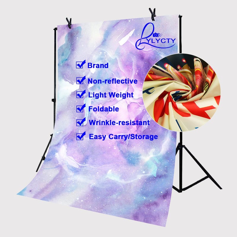 LYLYCTY 5X7ft Pink Purple Watercolor Painting Marble Texture Pattern Studio Backdrop LYHUI049 - Image 4